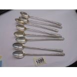 Eight Towle Sterling Ice Tea/Sundae spoons marked "Towle Sterling PAT 1934 Candlelight",