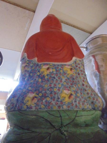 A large ceramic Buddha (a/f cracked on base at back) COLLECT ONLY. - Image 2 of 3