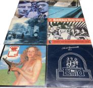 13 Rock LPs including Moody blues, UFCO, U2, Clapton etc Vinyl mixed con, Covers used