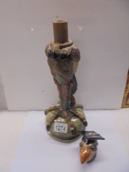 A Martin Bros inspired Wally bird jar 'The Headmaster', 35 cm tall. - Image 3 of 4