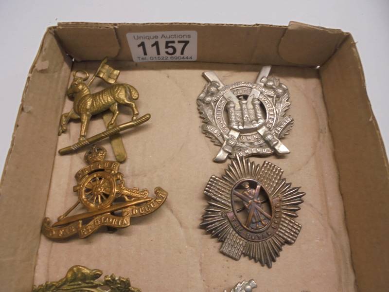 Eight military cap badges including Calgary Highlanders, Lake Superior Regiment etc., - Image 2 of 3