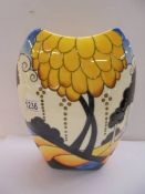 An Old Tupton Ware hand painted vase, 30 cm tall.