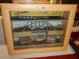 A display cabinet containing die cast models, COLLECT ONLY.