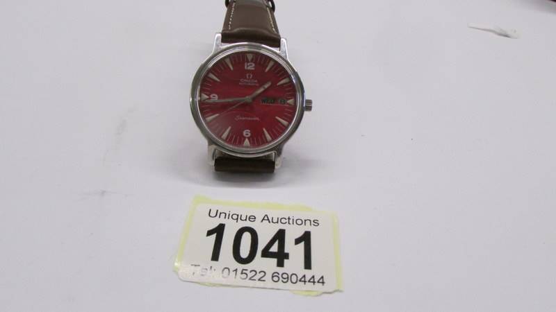 A Vintage Omega Automatic Seamaster - Red. - Image 3 of 5