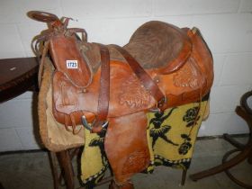 A good leather 'Spanish' saddle. COLLECT ONLY.