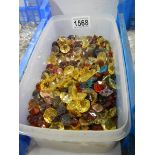 A quantity of coloured chandelier buttons, COLLECT ONLY.