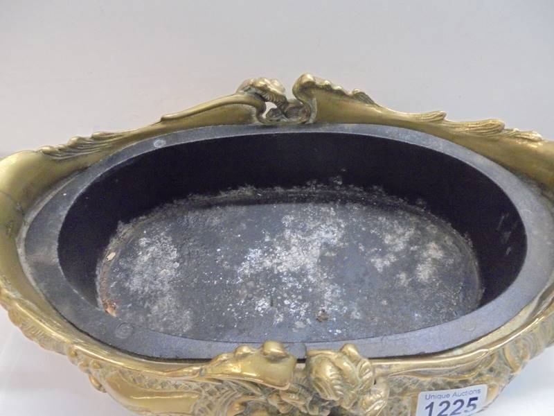 A French Regency style brass planter with metal liner. - Image 4 of 4