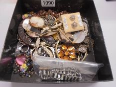 A mixed lot of jewellery including some silver, cameo, marcasite etc., 40 items approximately.