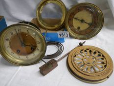 Two old clock movements for spares or repairs.