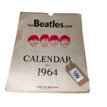 A Rare Beatles book calendar for 1964, 9 x 11 inch Spiral bound, Price Six shillings, Front of