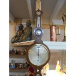 A banjo styled barometer, appears to be in working condition, J Pini, Brooke St. London. COLLECT