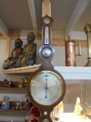 A banjo styled barometer, appears to be in working condition, J Pini, Brooke St. London. COLLECT