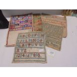 Five various 19th century samplers.