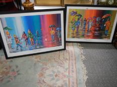 Two large Steven Brown collector's prints 'Scottish Autumn' and Scottish Winter, COLLECT ONLY