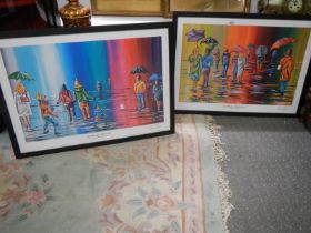 Two large Steven Brown collector's prints 'Scottish Autumn' and Scottish Winter, COLLECT ONLY