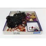 A quantity of costume jewellery including cufflinks, earrings & necklaces etc.