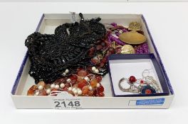 A quantity of costume jewellery including cufflinks, earrings & necklaces etc.