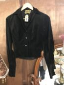 An original true vintage black cord shirt, designer continentals, Rome, Mexico, New York, Paris,