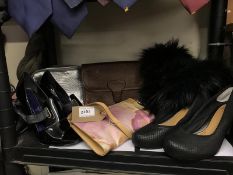 A collection of shoes, and handbags