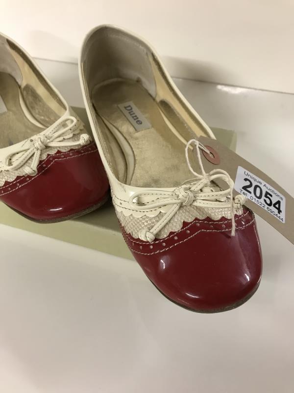 Dune Flats. Red & white Ballerina pumps Size 5 / 38 - Image 2 of 2