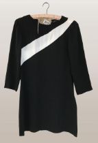 Zara Women New with Tags. Black mini dress with white insert panel. Size M
