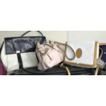 Three handbags various colour, size & style