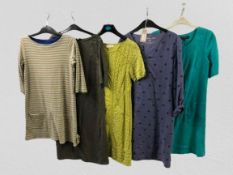A collection of Five items including Jersey dress & Per Una lime green Linen day dress etc