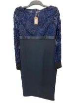 Lace bodice Italian designer blue dress size 12 approx