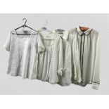 Four white blouses / tops by White stuff, Jigsaw, Wallis and H&M approx. 10-12