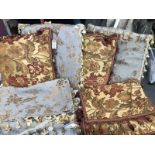 A lovely set of cushions with a jacquard / woven flower design