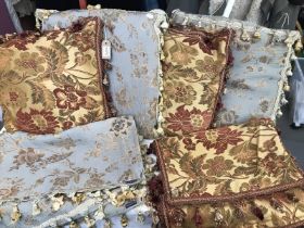 A lovely set of cushions with a jacquard / woven flower design