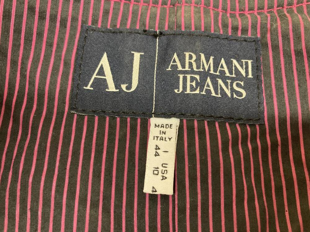 An Armani jeans cerise 85% wool swing hem coat size UK 14 - Image 2 of 2