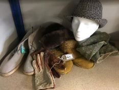 A quantity of mens items including hat, gloves etc