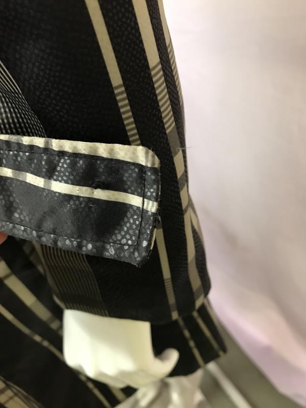 Italian designer silk checked trench coat zebra print lined, size 12 - Image 3 of 5