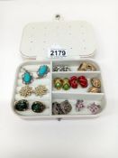 10 pairs of vintage earrings, mainly clip-ons