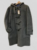 Duffel coat in grey wool mix. Hartingdon House made in England size large