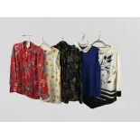 Three print blouses and two other