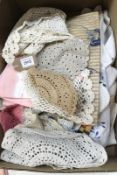 A large quantity of linen and crochet doyle's etc