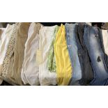 A quantity of summer & denim trousers including Jaque Vert & Gardeur. Various lengths & sizes.