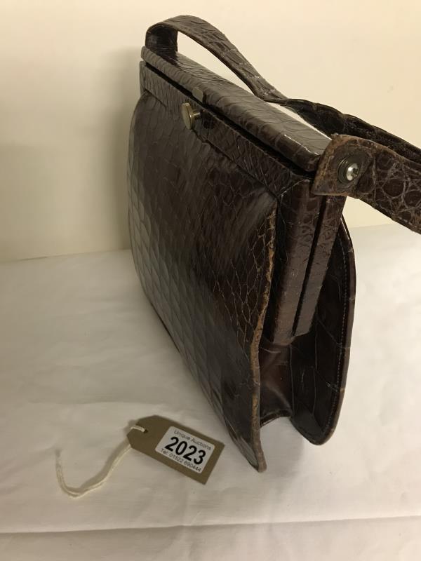 Vintage Crocodile Skin Handbag by Lederer Handbags. 25x27x6cm - Image 2 of 3