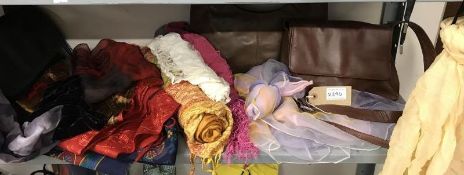 Three bags and quantity of scarves