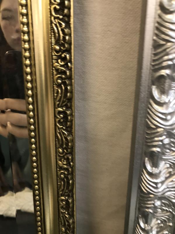 Long rectangle mirror with gold framing 36.5cm x 122cm - Image 2 of 3