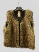 Retro style faux fur waistcoat with embellishment