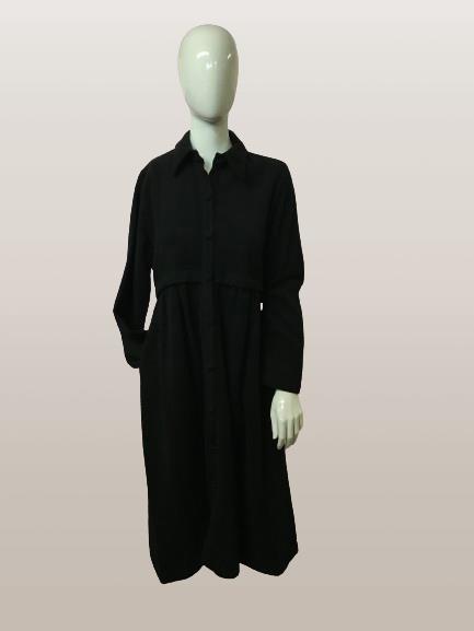 Vintage black felt wool coat, size 44,14
