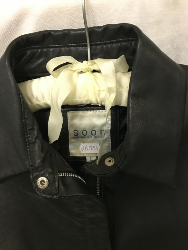 Black Leather short jacket. Age related marks & wear. - Image 2 of 3