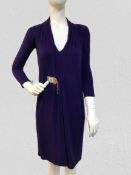 Paul smith black label purple dress, deep v neck size medium