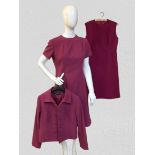 Peggy French twin set outfit, A/F including dark pink Peggy French pencil dress