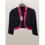 New pink and navy patchwork panel dress and suit jacket, mother of the bride collection