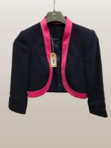 New pink and navy patchwork panel dress and suit jacket, mother of the bride collection