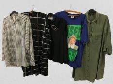 Five assorted items of clothing including t-shirts, shirts and cardigan approx. size 20